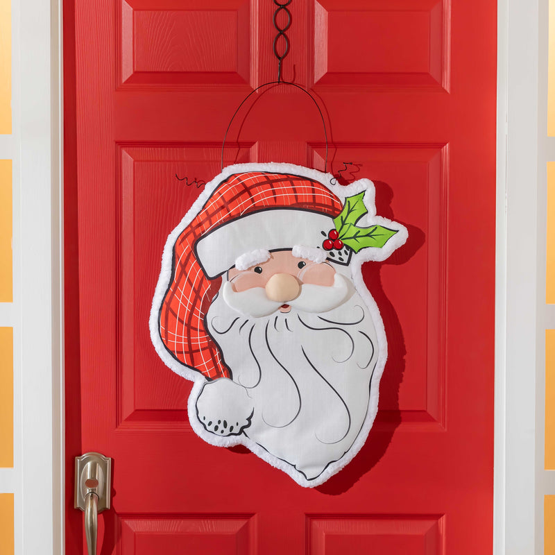 Evergreen Door Decor,Estate Door Décor Santa Claus,23x1.5x27 Inches