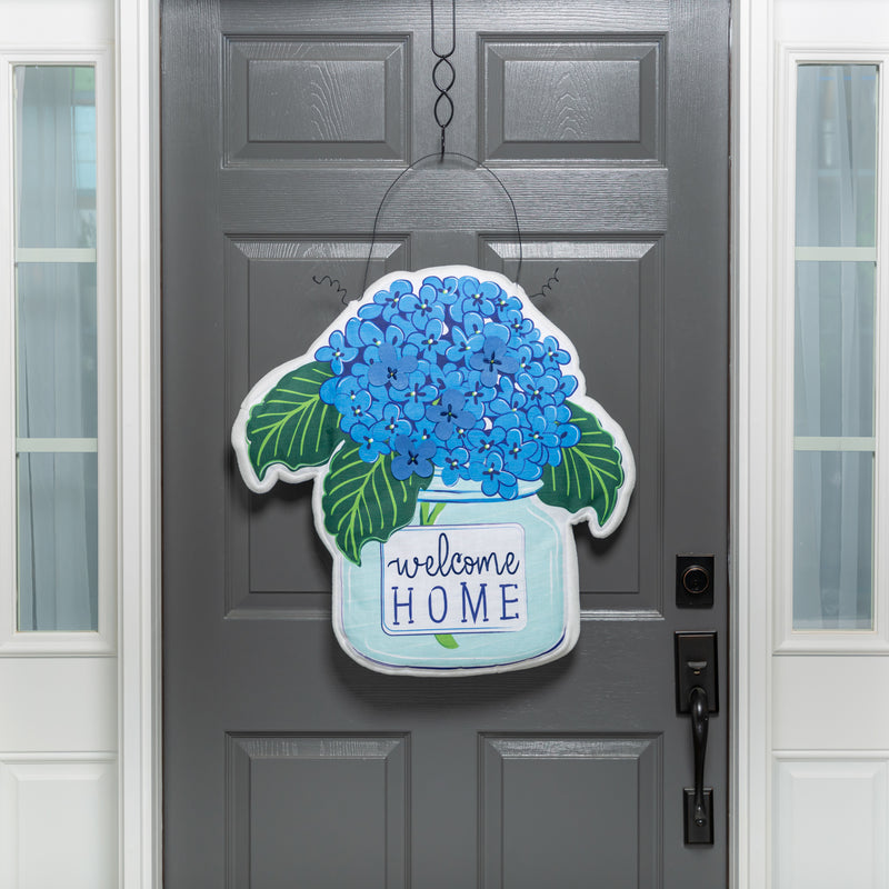 Evergreen Door Decor,Welcome Home Hydrangeas Estate Door Décor,1x24x25 Inches