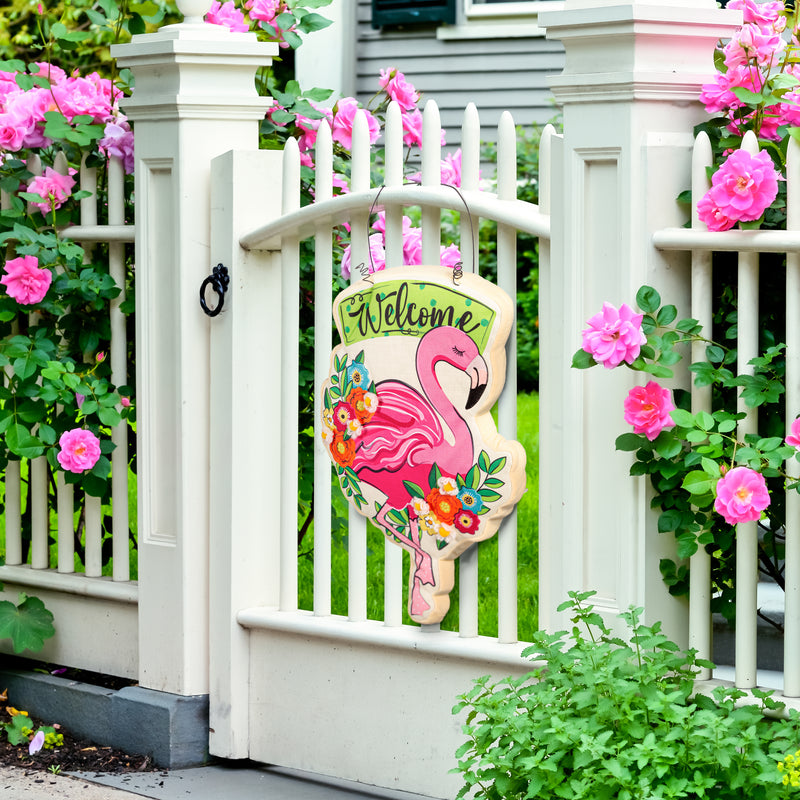 Floral Flamingo Welcome Estate Door Décor,2deb2545