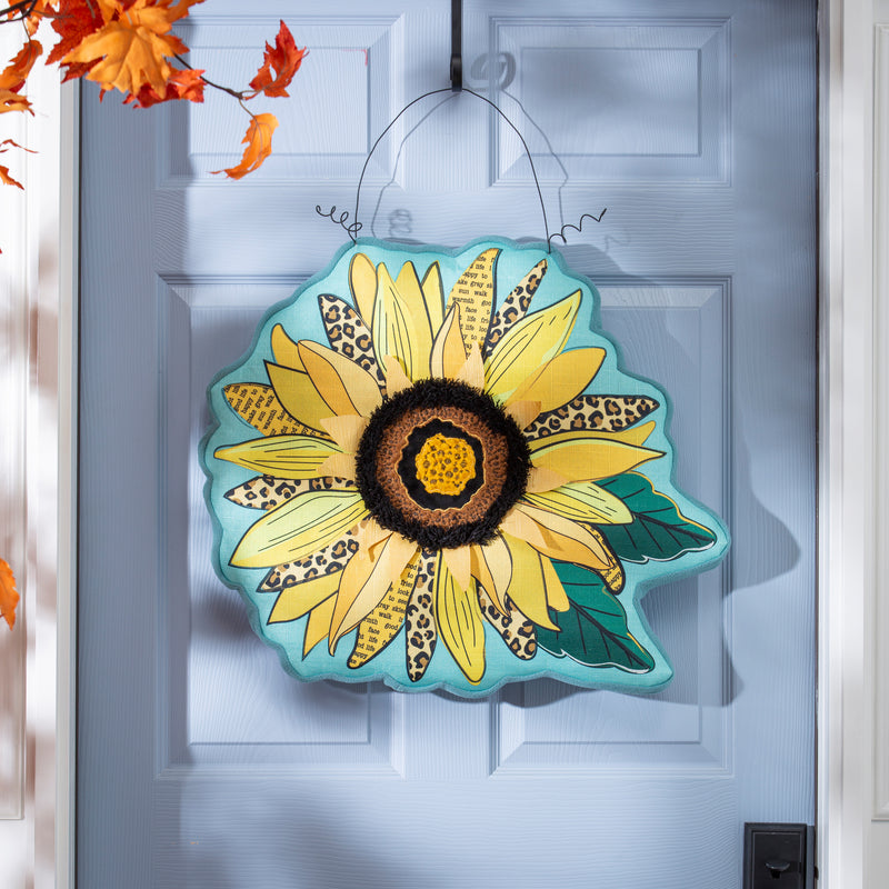 Welcome Friends Leopard Sunflower Estate Door Décor,2deb2572