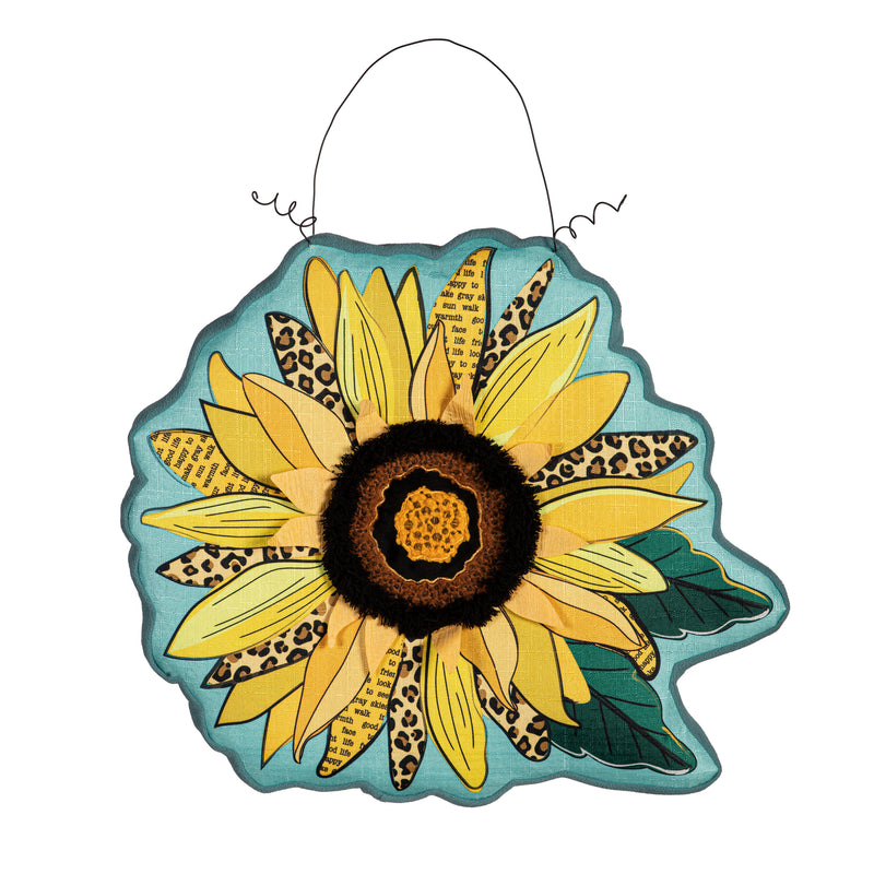 Welcome Friends Leopard Sunflower Estate Door Décor,2deb2572