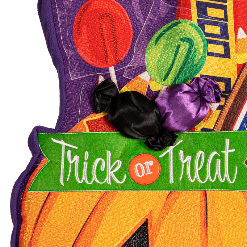 Trick or Treat Halloween Pumpkin Bucket Estate Door Décor,2deb2580