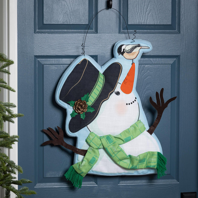 Snowman and Chickadee Estate Door Décor,2deb2608