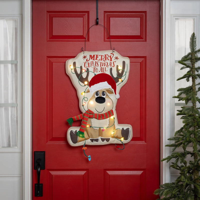 Merry Christmas to All Lighted Estate Door Décor,2deb2624bl