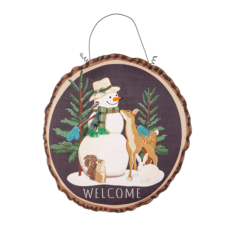 Woodland Snowman and Friends Estate Door Décor,2deb2625