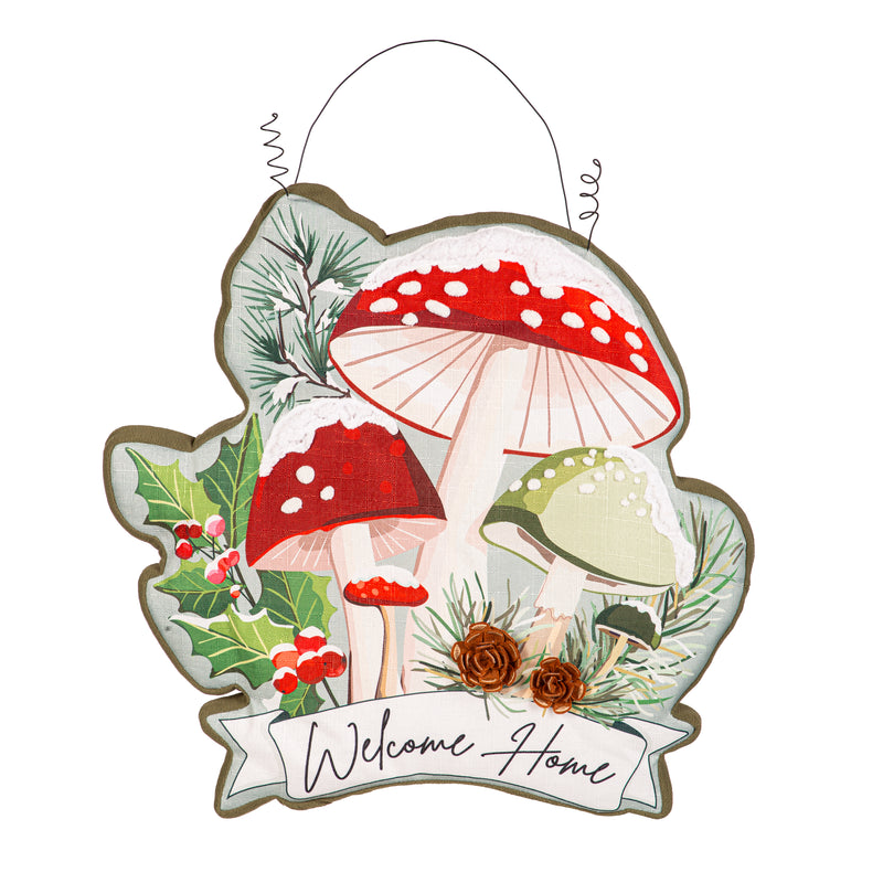 Woodland Winter Mushrooms Estate Door Décor,2deb2626