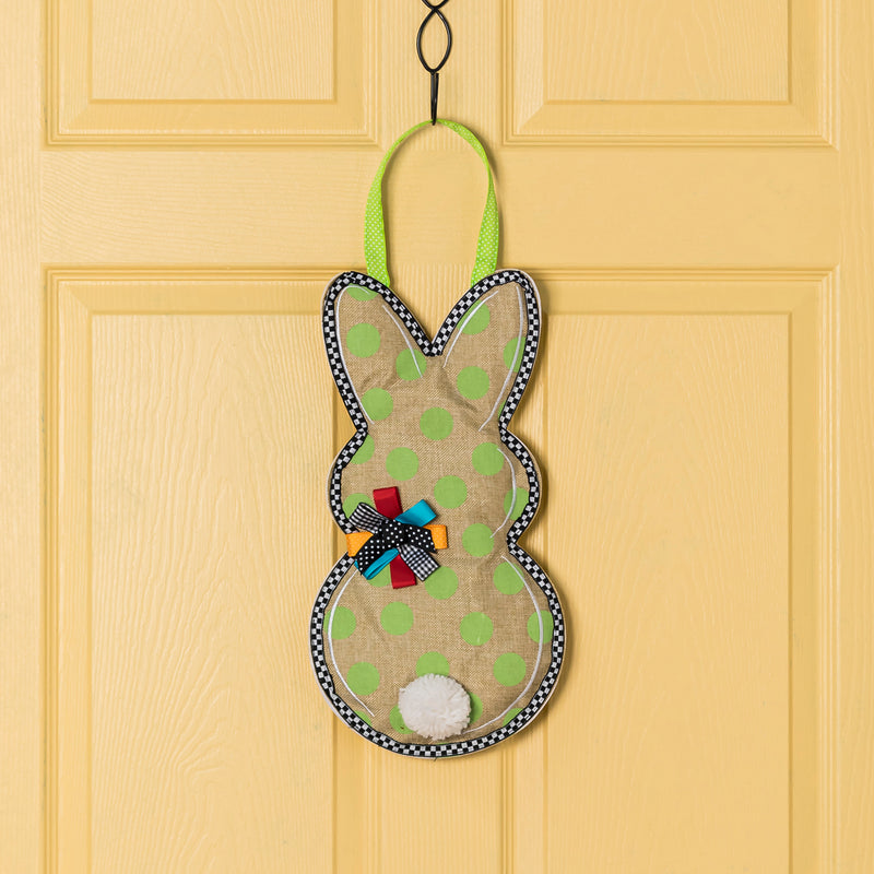 Evergreen Door Decor,Polka Dot Bunny Door Décor,9x2.5x17 Inches