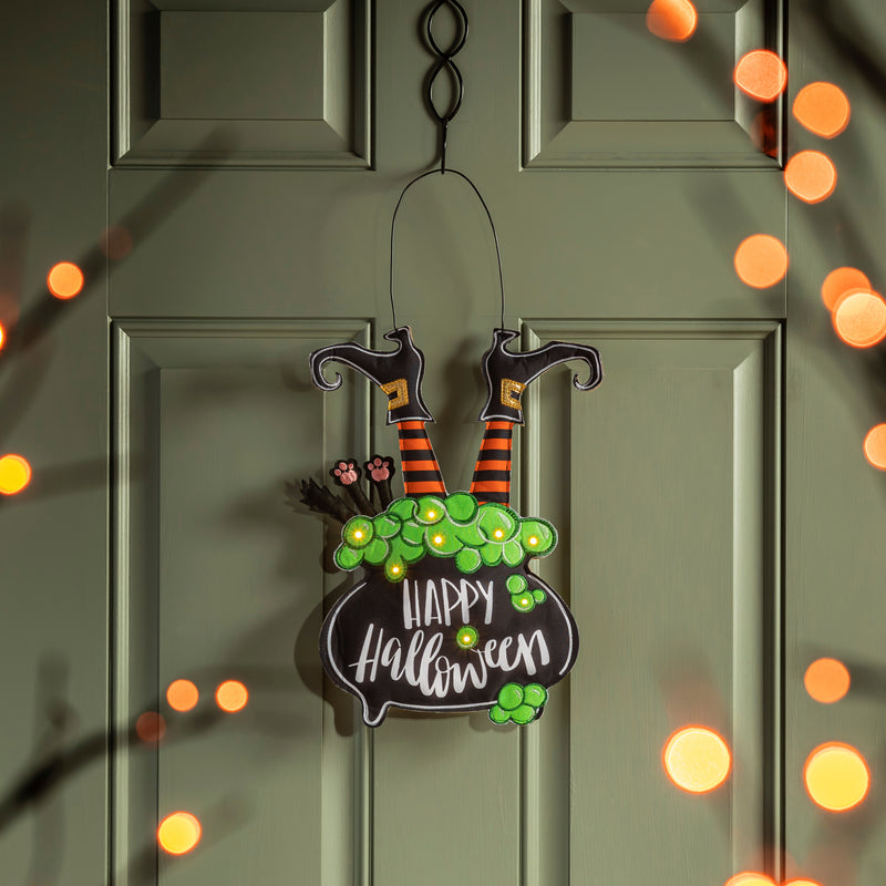 Lit Witch in Cauldron Door Decor,2dhb2412mbl