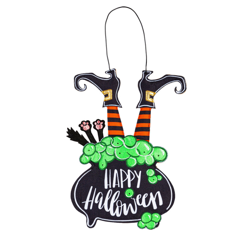 Lit Witch in Cauldron Door Decor,2dhb2412mbl