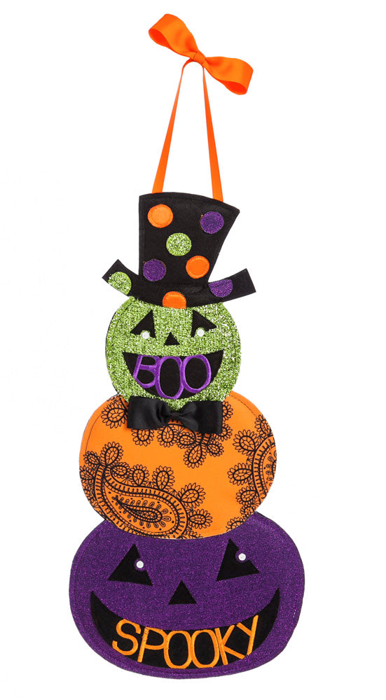 Tall Hat Jack-o-Lantern Felt Door Décor,2dhf1083bl