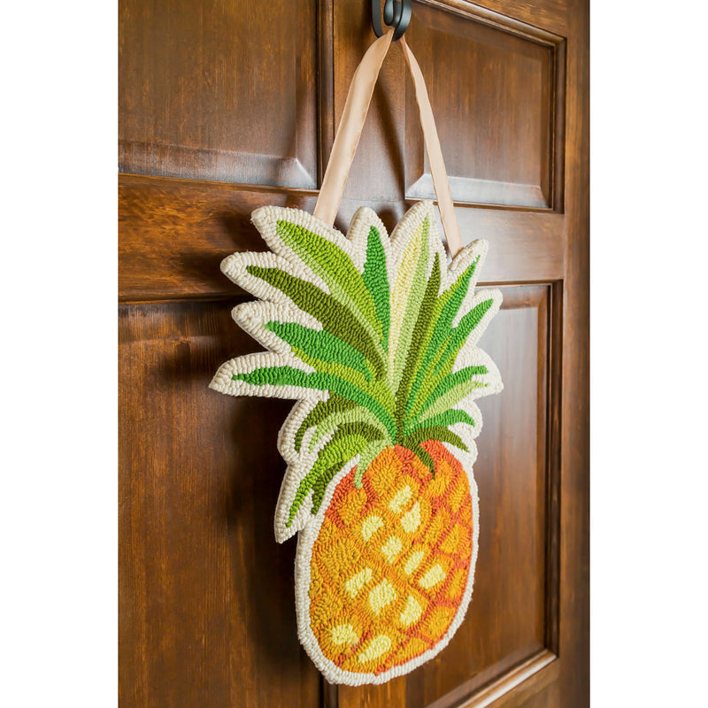 Evergreen Door Decor,Pineapple Hooked Door Décor,14x0.6x20 Inches