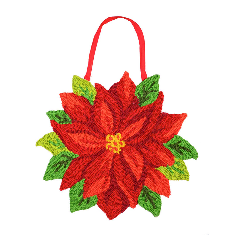 Poinsettia Hooked Door Décor,2dhp1602