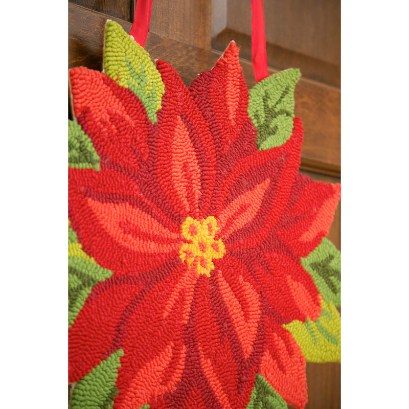 Poinsettia Hooked Door Décor,2dhp1602