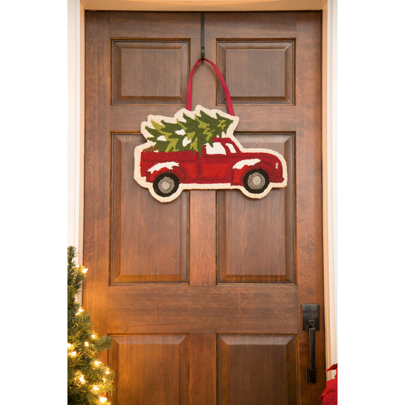 Christmas Tree Truck Hooked Door Décor,2dhp1606