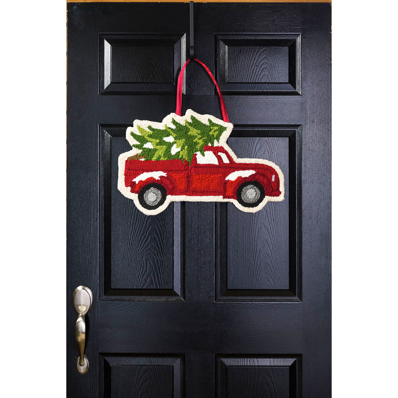 Christmas Tree Truck Hooked Door Décor,2dhp1606