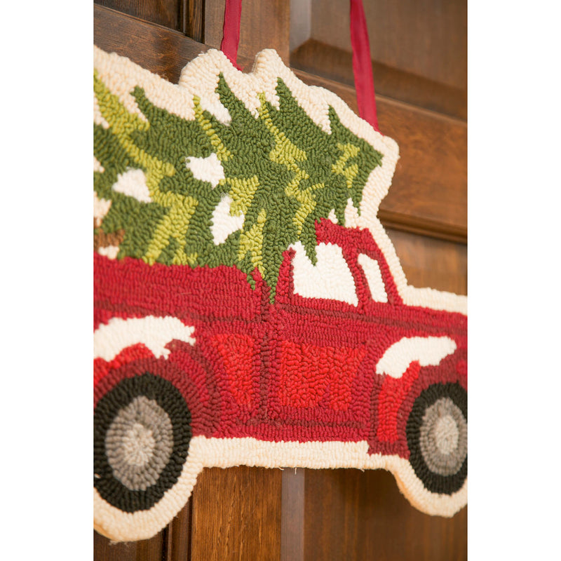 Christmas Tree Truck Hooked Door Décor,2dhp1606