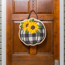 Check Pumpkin and Sunflowers Hooked Door Decor,2dhp2313