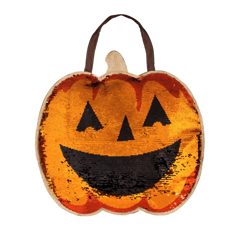 Pumpkin Jack-O-Lantern Reversible Sequin Door Decor,2dhs1613