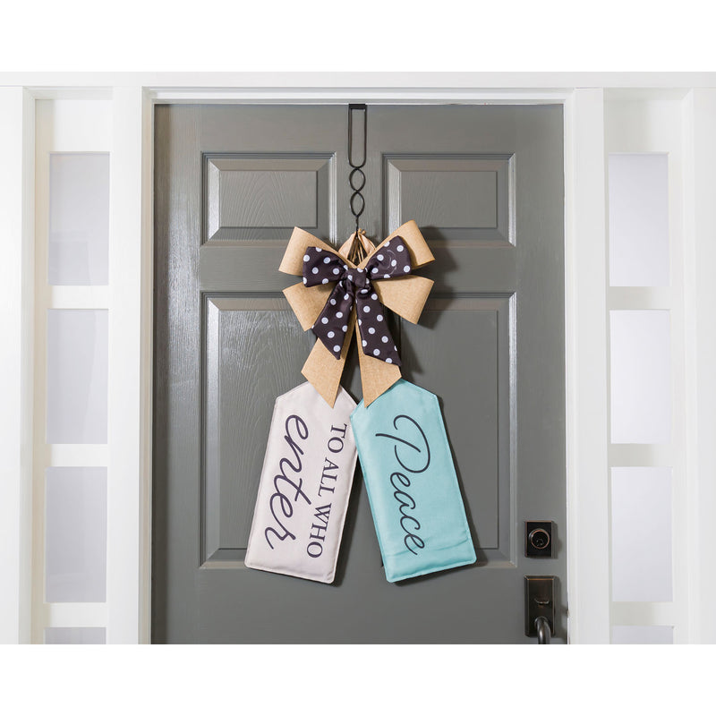 Black and White Dot Door Tag Bow,2dtb1702