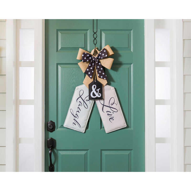 Black and White Dot Door Tag Bow,2dtb1702