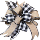 Black and White Buffalo Plaid Door Tag Bow,2dtb1703