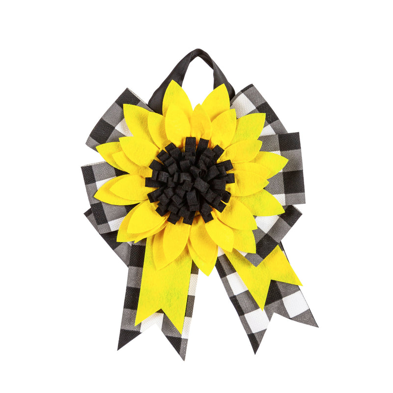 Sunflower Door Tag Bow,2dtb1770