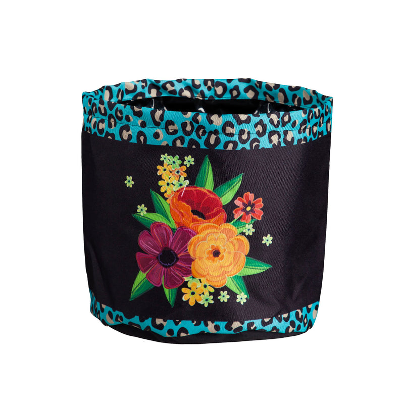 Animal Print and Floral Round Fabric Planters, Set of 3,2fp009