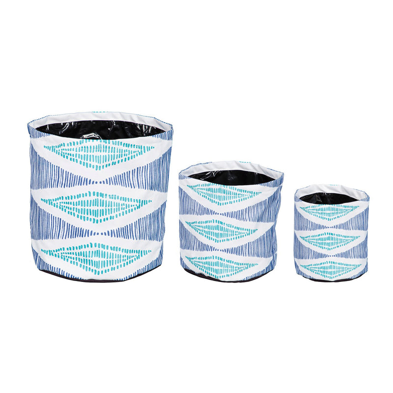 Oasis Blue Round Fabric Planters,2fp7020b