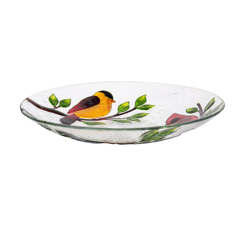 18" Songbirds Glass Bird Bath,2gb018a