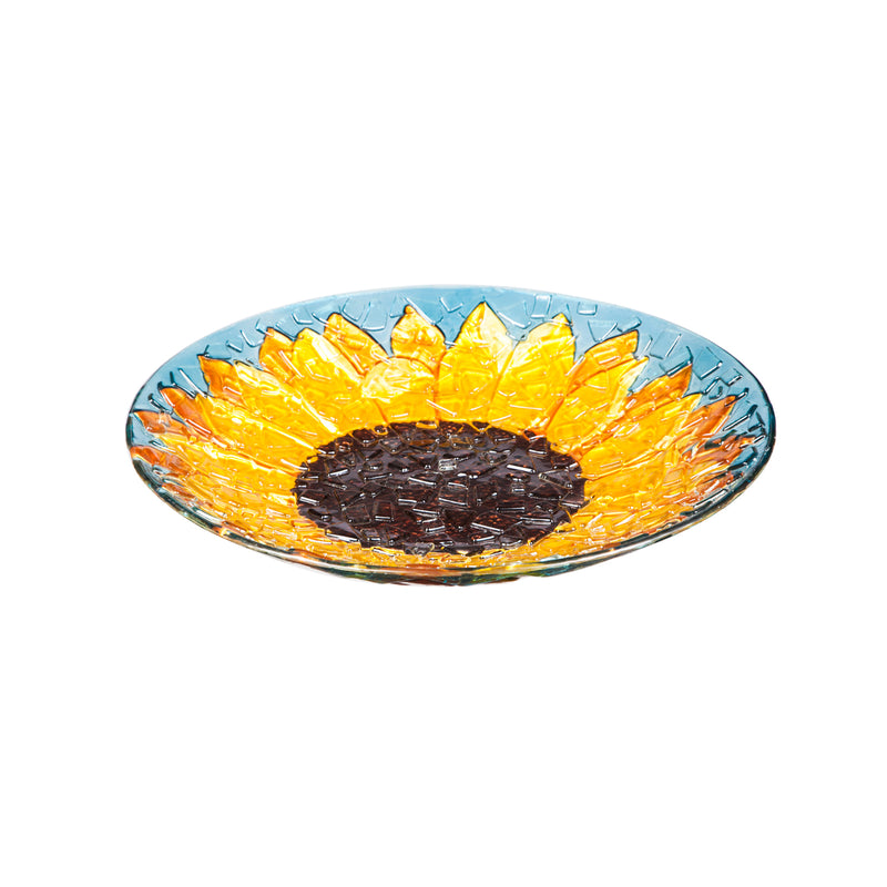 Sunfower 18" Birdbath with Crushed Glass Look,2gb694