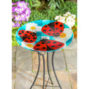 18" Hand Painted and Embossed Bird Bath, Lady Bug,2gb6971