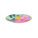18" Hand Painted and Embossed Glass Bird Bath with Solar Stand, Goldfinch,2gb6983
