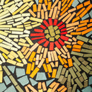 18" Glass Bird Bath, Moasic Translucent and Metallic Finish,2gb7020