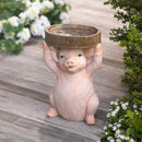 Pig Resin Birdbath,2gb7023