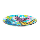 16" Glass Birdbath w/ Stand, Bountiful Butterfly,2gb749