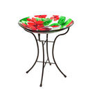 16" Glass Birdbath w/ Stand, Hummingbird,2gb750