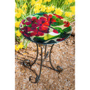 16" Glass Birdbath w/ Stand, Hummingbird,2gb750