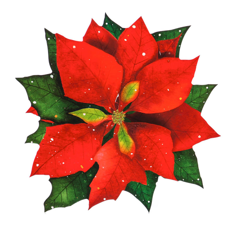 Vinly Coated Solid Poinsettia Placemat, Set of 4,2hpm005