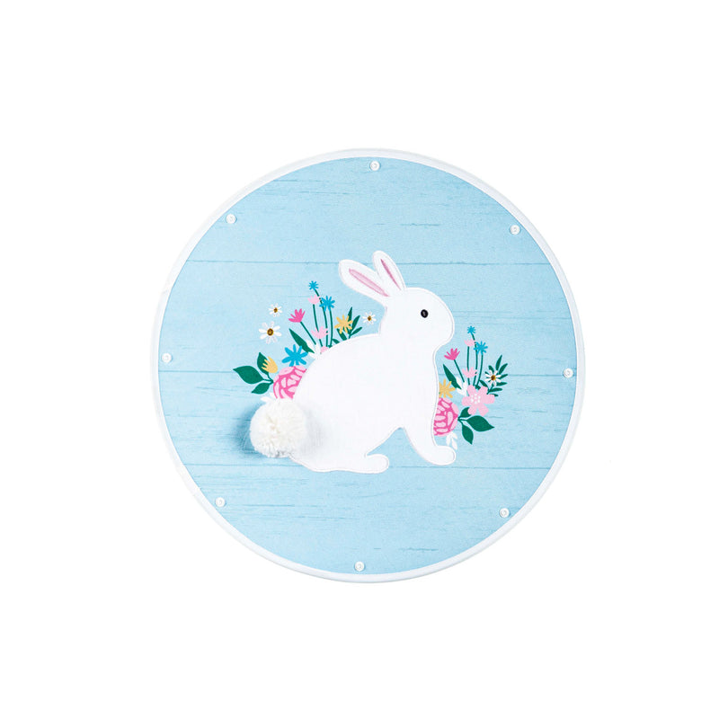 Floral Bunny Sassafras Switchable Door Décor Insert, 19"x0.15"x19"inches