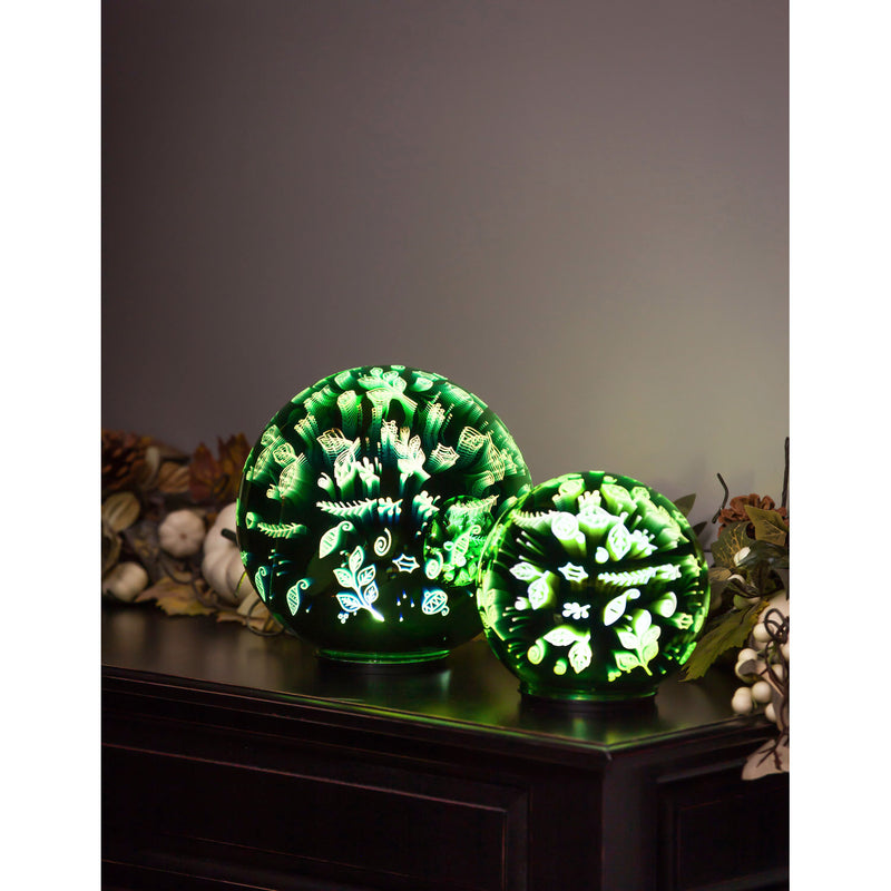 Stargazing 8'' LED Orb, Scattered Leaves, Green,2la1016