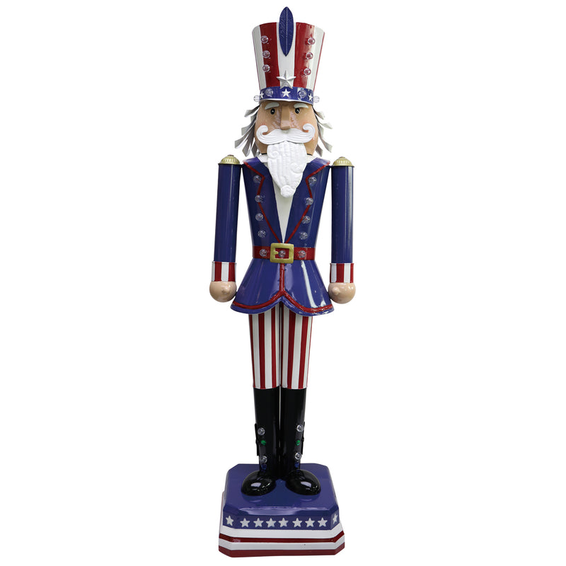 50"H Battery Operated Metal Uncle Sam Garden Statuary,2la1390