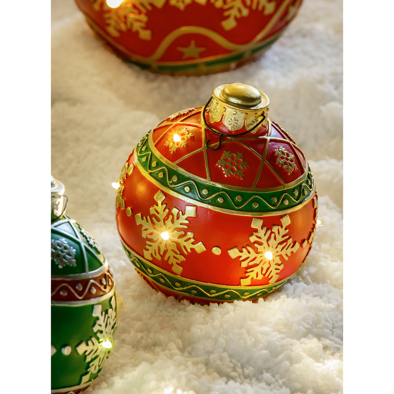 Evergreen 8" Battery Operated Ornament Outdoor Ornament, Red, 8.7'' x 1.7'' x 1.7'' inches