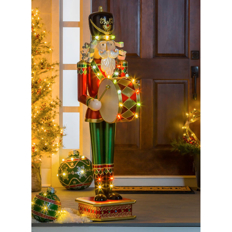 52"H Nutcracker Playing Drum w/Moving Hands and LED Lights,2la1798