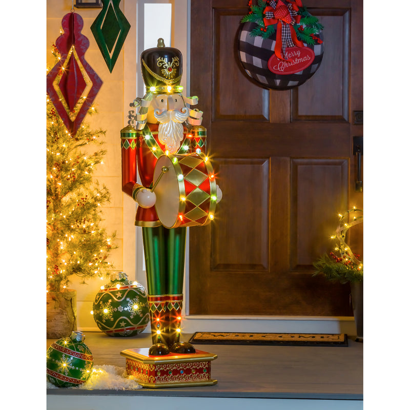 52"H Nutcracker Playing Drum w/Moving Hands and LED Lights,2la1798