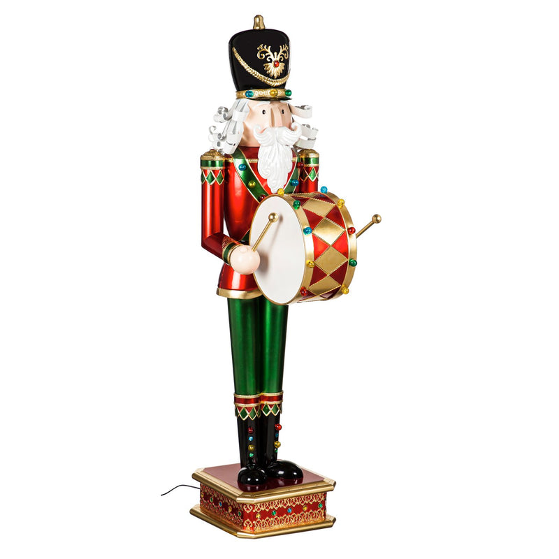 52"H Nutcracker Playing Drum w/Moving Hands and LED Lights,2la1798