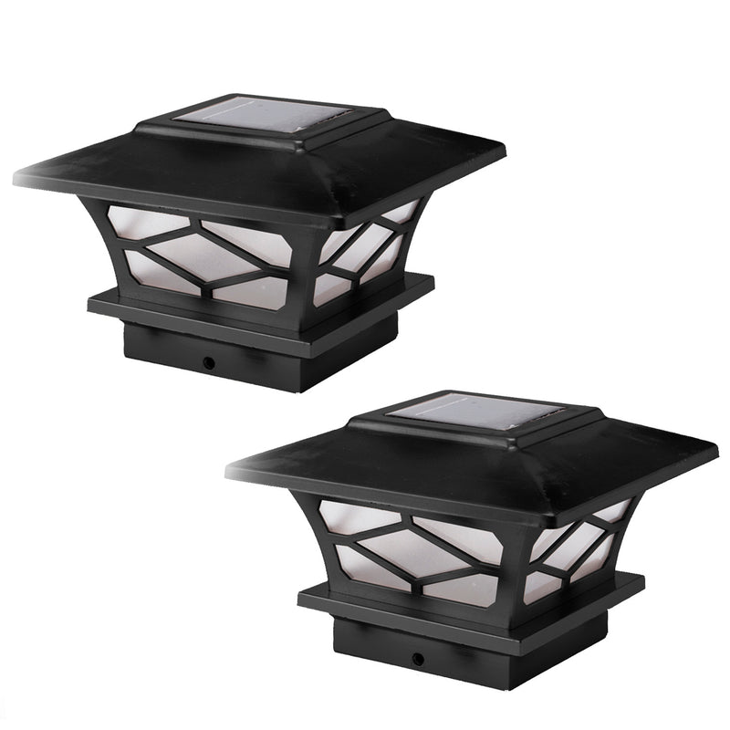 Classic Solar Post Cap Lights, Set of 2 - Black,2phl094