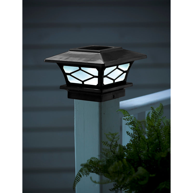 Classic Solar Post Cap Lights, Set of 2 - Black,2phl094