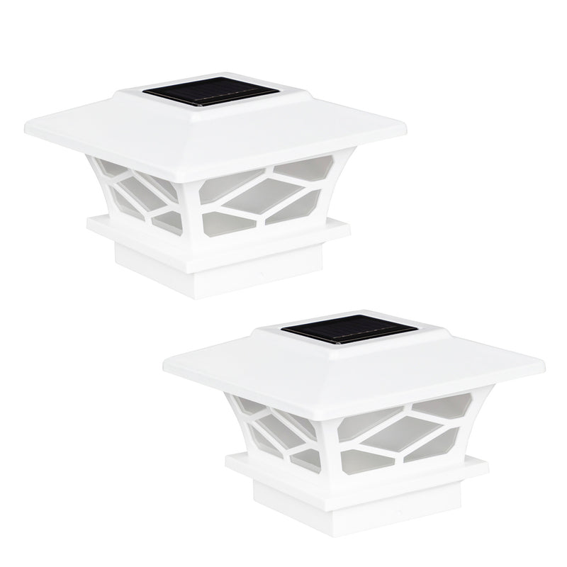 Classic Solar Post Cap Lights, Set of 2 - White,2phl095