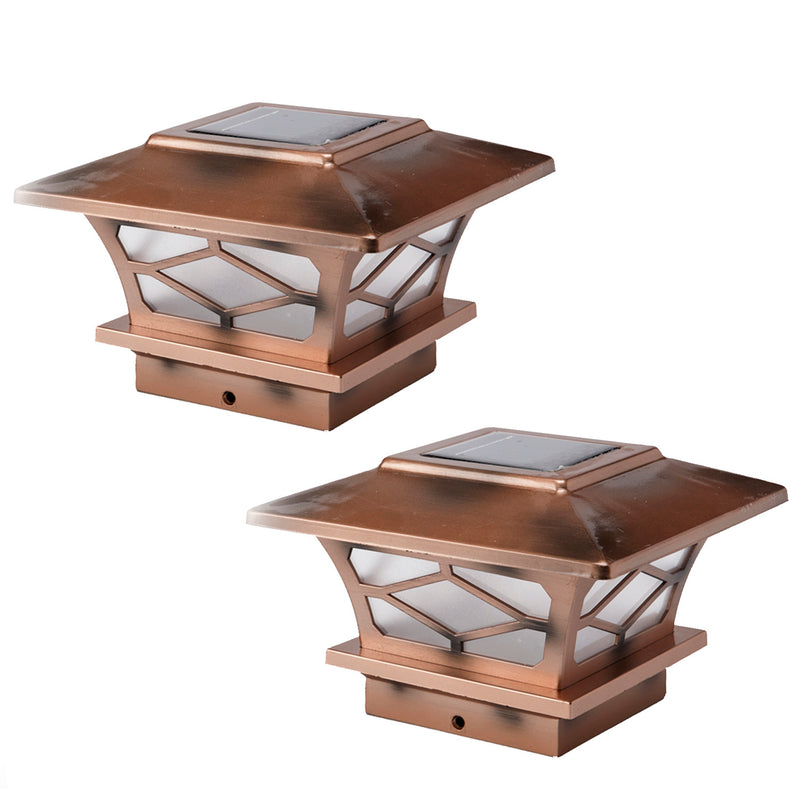 Classic Solar Post Cap Lights, Set of 2 - Copper,2phl101