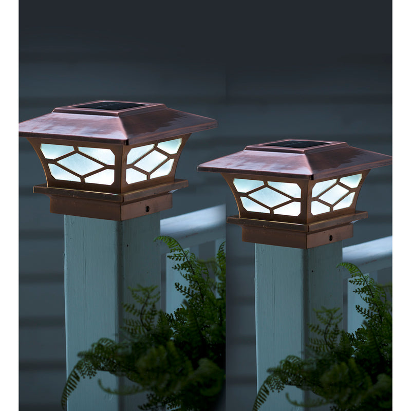 Classic Solar Post Cap Lights, Set of 2 - Copper,2phl101